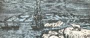 nordenskiolds fartyg vega ger salut,da det rundar asiens nordligaste udde kap tjeljuskin i augusti 1878 william r clark